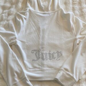 Juicy Couture Crystal Embellished White Hoodie